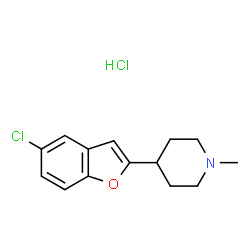 ChemSpider 2D Image | 4-(5-Chloro-1-benzofuran-2-yl)-1-methylpiperidine hydrochloride (1:1) | C14H17Cl2NO