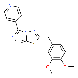 ChemSpider 2D Image | 6-(3,4-Dimethoxybenzyl)-3-(4-pyridinyl)[1,2,4]triazolo[3,4-b][1,3,4]thiadiazole | C17H15N5O2S