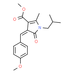 ChemSpider 2D Image | Methyl (4Z)-1-isobutyl-4-(4-methoxybenzylidene)-2-methyl-5-oxo-4,5-dihydro-1H-pyrrole-3-carboxylate | C19H23NO4