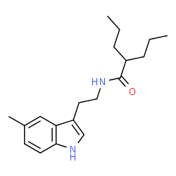 ChemSpider 2D Image | N-[2-(5-Methyl-1H-indol-3-yl)ethyl]-2-propylpentanamide | C19H28N2O