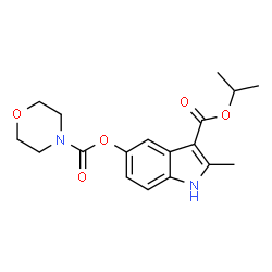 ChemSpider 2D Image | Isopropyl 2-methyl-5-[(4-morpholinylcarbonyl)oxy]-1H-indole-3-carboxylate | C18H22N2O5