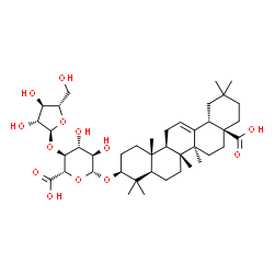 ChemSpider 2D Image | (3beta)-28-Hydroxy-28-oxoolean-12-en-3-yl 4-O-alpha-L-arabinofuranosyl-beta-D-glucopyranosiduronic acid | C41H64O13