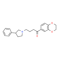 ChemSpider 2D Image | 1-(2,3-Dihydro-1,4-benzodioxin-6-yl)-4-(3-phenyl-1-pyrrolidinyl)-1-butanone | C22H25NO3