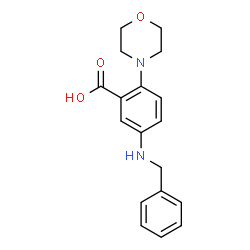 ChemSpider 2D Image | 5-(Benzylamino)-2-(4-morpholinyl)benzoic acid | C18H20N2O3