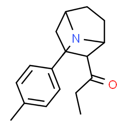 ChemSpider 2D Image | 1-[8-Methyl-3-(4-methylphenyl)-8-azabicyclo[3.2.1]oct-2-yl]-1-propanone | C18H25NO
