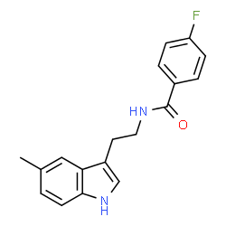 ChemSpider 2D Image | 4-Fluoro-N-[2-(5-methyl-1H-indol-3-yl)ethyl]benzamide | C18H17FN2O