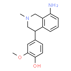 ChemSpider 2D Image | 4-(8-Amino-1,2,3,4-tetrahydro-2-methyl-4-isoquinolinyl)-2-methoxyphenol | C17H20N2O2