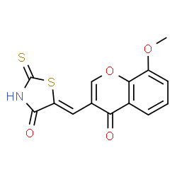 ChemSpider 2D Image | (5Z)-5-[(8-Methoxy-4-oxo-4H-chromen-3-yl)methylene]-2-thioxo-1,3-thiazolidin-4-one | C14H9NO4S2