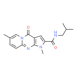 ChemSpider 2D Image | N-Isobutyl-1,7-dimethyl-4-oxo-1,4-dihydropyrido[1,2-a]pyrrolo[2,3-d]pyrimidine-2-carboxamide | C17H20N4O2