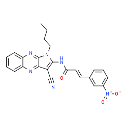 ChemSpider 2D Image | (2E)-N-(1-Butyl-3-cyano-1H-pyrrolo[2,3-b]quinoxalin-2-yl)-3-(3-nitrophenyl)acrylamide | C24H20N6O3