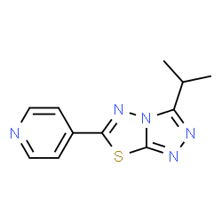 ChemSpider 2D Image | 3-Isopropyl-6-(4-pyridinyl)[1,2,4]triazolo[3,4-b][1,3,4]thiadiazole | C11H11N5S