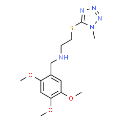 ChemSpider 2D Image | 2-[(1-Methyl-1H-tetrazol-5-yl)sulfanyl]-N-(2,4,5-trimethoxybenzyl)ethanamine | C14H21N5O3S