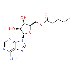 ChemSpider 2D Image | 9-(5-O-Pentanoyl-beta-D-arabinofuranosyl)-9H-purin-6-amine | C15H21N5O5
