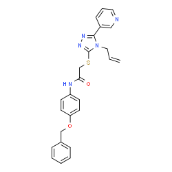 ChemSpider 2D Image | 2-{[4-Allyl-5-(3-pyridinyl)-4H-1,2,4-triazol-3-yl]sulfanyl}-N-[4-(benzyloxy)phenyl]acetamide | C25H23N5O2S