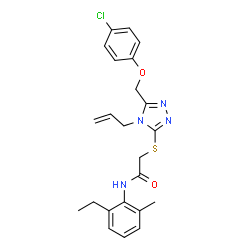 ChemSpider 2D Image | 2-({4-Allyl-5-[(4-chlorophenoxy)methyl]-4H-1,2,4-triazol-3-yl}sulfanyl)-N-(2-ethyl-6-methylphenyl)acetamide | C23H25ClN4O2S