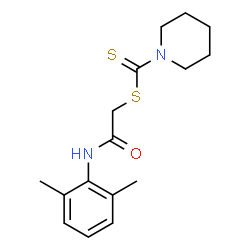 ChemSpider 2D Image | 2-[(2,6-Dimethylphenyl)amino]-2-oxoethyl 1-piperidinecarbodithioate | C16H22N2OS2
