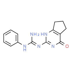 ChemSpider 2D Image | 1-(4-Oxo-4,5,6,7-tetrahydro-1H-cyclopenta[d]pyrimidin-2-yl)-3-phenylguanidine | C14H15N5O
