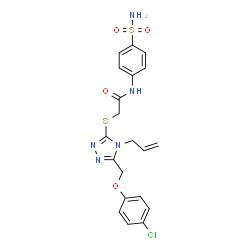 ChemSpider 2D Image | 2-({4-Allyl-5-[(4-chlorophenoxy)methyl]-4H-1,2,4-triazol-3-yl}sulfanyl)-N-(4-sulfamoylphenyl)acetamide | C20H20ClN5O4S2