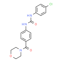 ChemSpider 2D Image | 1-(4-Chlorophenyl)-3-[4-(4-morpholinylcarbonyl)phenyl]urea | C18H18ClN3O3