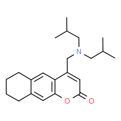 ChemSpider 2D Image | 4-[(Diisobutylamino)methyl]-6,7,8,9-tetrahydro-2H-benzo[g]chromen-2-one | C22H31NO2