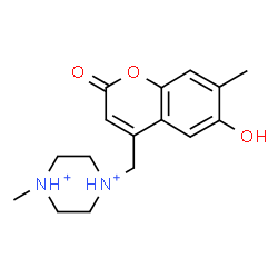 ChemSpider 2D Image | 1-[(6-Hydroxy-7-methyl-2-oxo-2H-chromen-4-yl)methyl]-4-methylpiperazinediium | C16H22N2O3