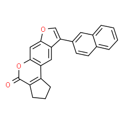 ChemSpider 2D Image | 9-(2-Naphthyl)-2,3-dihydrocyclopenta[c]furo[3,2-g]chromen-4(1H)-one | C24H16O3