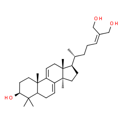 ChemSpider 2D Image | (3beta,5xi)-Lanosta-7,9(11),24-triene-3,26,27-triol | C30H48O3
