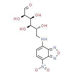 ChemSpider 2D Image | D-Glucose, 6-deoxy-6-((7-nitro-4-benzofurazanyl)amino)- | C12H14N4O8