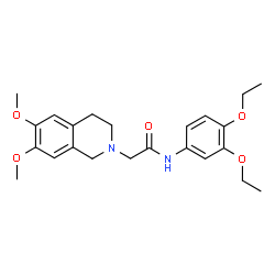 ChemSpider 2D Image | N-(3,4-Diethoxyphenyl)-2-(6,7-dimethoxy-3,4-dihydro-2(1H)-isoquinolinyl)acetamide | C23H30N2O5