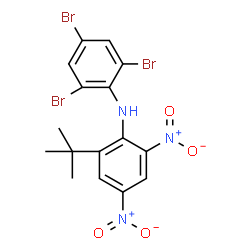 ChemSpider 2D Image | 2,4,6-Tribromo-N-[2-(2-methyl-2-propanyl)-4,6-dinitrophenyl]aniline | C16H14Br3N3O4