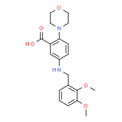 ChemSpider 2D Image | 5-[(2,3-Dimethoxybenzyl)amino]-2-(4-morpholinyl)benzoic acid | C20H24N2O5
