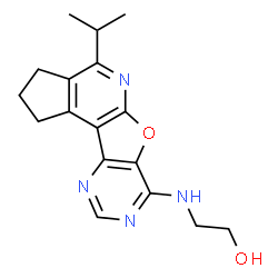 ChemSpider 2D Image | 2-[(4-Isopropyl-2,3-dihydro-1H-cyclopenta[4',5']pyrido[3',2':4,5]furo[3,2-d]pyrimidin-7-yl)amino]ethanol | C17H20N4O2