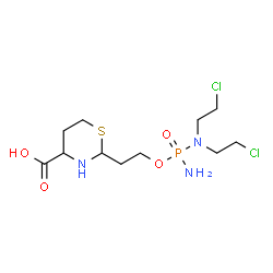 ChemSpider 2D Image | 2-[2-({Amino[bis(2-chloroethyl)amino]phosphoryl}oxy)ethyl]-1,3-thiazinane-4-carboxylic acid | C11H22Cl2N3O4PS
