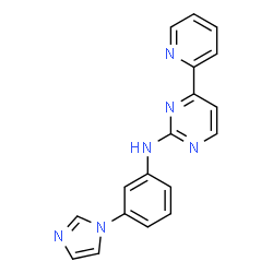 ChemSpider 2D Image | N-[3-(1H-Imidazol-1-yl)phenyl]-4-(2-pyridinyl)-2-pyrimidinamine | C18H14N6