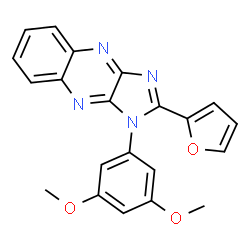 ChemSpider 2D Image | 1-(3,5-Dimethoxyphenyl)-2-(2-furyl)-1H-imidazo[4,5-b]quinoxaline | C21H16N4O3