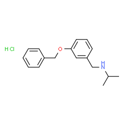 ChemSpider 2D Image | N-[3-(Benzyloxy)benzyl]-2-propanamine hydrochloride (1:1) | C17H22ClNO