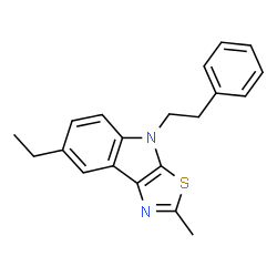 ChemSpider 2D Image | 7-Ethyl-2-methyl-4-(2-phenylethyl)-4H-[1,3]thiazolo[5,4-b]indole | C20H20N2S
