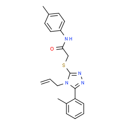 ChemSpider 2D Image | 2-{[4-Allyl-5-(2-methylphenyl)-4H-1,2,4-triazol-3-yl]sulfanyl}-N-(4-methylphenyl)acetamide | C21H22N4OS