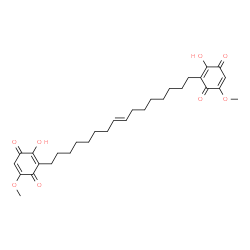 ChemSpider 2D Image | 2,2'-[(8E)-8-Hexadecene-1,16-diyl]bis(3-hydroxy-6-methoxy-1,4-benzoquinone) | C30H40O8
