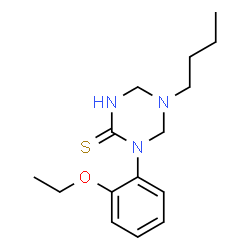 ChemSpider 2D Image | 5-Butyl-1-(2-ethoxyphenyl)-1,3,5-triazinane-2-thione | C15H23N3OS