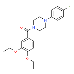 ChemSpider 2D Image | (3,4-Diethoxyphenyl)[4-(4-fluorophenyl)-1-piperazinyl]methanone | C21H25FN2O3