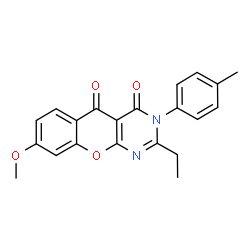 ChemSpider 2D Image | 2-Ethyl-8-methoxy-3-(4-methylphenyl)-4H-chromeno[2,3-d]pyrimidine-4,5(3H)-dione | C21H18N2O4