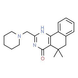 ChemSpider 2D Image | benzo[h]quinazolin-4-ol, 5,6-dihydro-5,5-dimethyl-2-(1-piperidinylmethyl)- | C20H25N3O