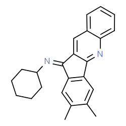 ChemSpider 2D Image | (11E)-N-Cyclohexyl-2,3-dimethyl-11H-indeno[1,2-b]quinolin-11-imine | C24H24N2