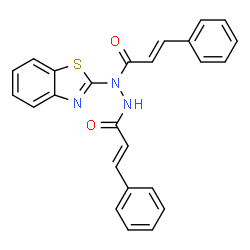 ChemSpider 2D Image | (2E)-N-(1,3-Benzothiazol-2-yl)-3-phenyl-N'-[(2E)-3-phenyl-2-propenoyl]acrylohydrazide | C25H19N3O2S