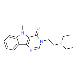 ChemSpider 2D Image | 3-[2-(Diethylamino)ethyl]-5-methyl-3,5-dihydro-4H-pyrimido[5,4-b]indol-4-one | C17H22N4O
