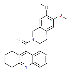 ChemSpider 2D Image | (6,7-Dimethoxy-3,4-dihydro-2(1H)-isoquinolinyl)(1,2,3,4-tetrahydro-9-acridinyl)methanone | C25H26N2O3
