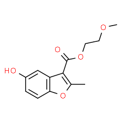 ChemSpider 2D Image | 2-Methoxyethyl 5-hydroxy-2-methyl-1-benzofuran-3-carboxylate | C13H14O5