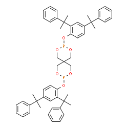 ChemSpider 2D Image | 3,9-Bis(2,4-dicumylphenoxy)-2,4,8,10-tetraoxa-3,9-diphosphaspiro[5.5]undecane | C53H58O6P2