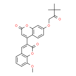 ChemSpider 2D Image | 7'-(3,3-Dimethyl-2-oxobutoxy)-8-methoxy-2H,2'H-3,4'-bichromene-2,2'-dione | C25H22O7